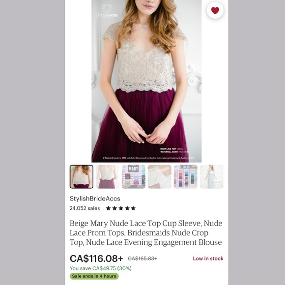 Cropped Lace Top + Camisole - Picture 4 of 4